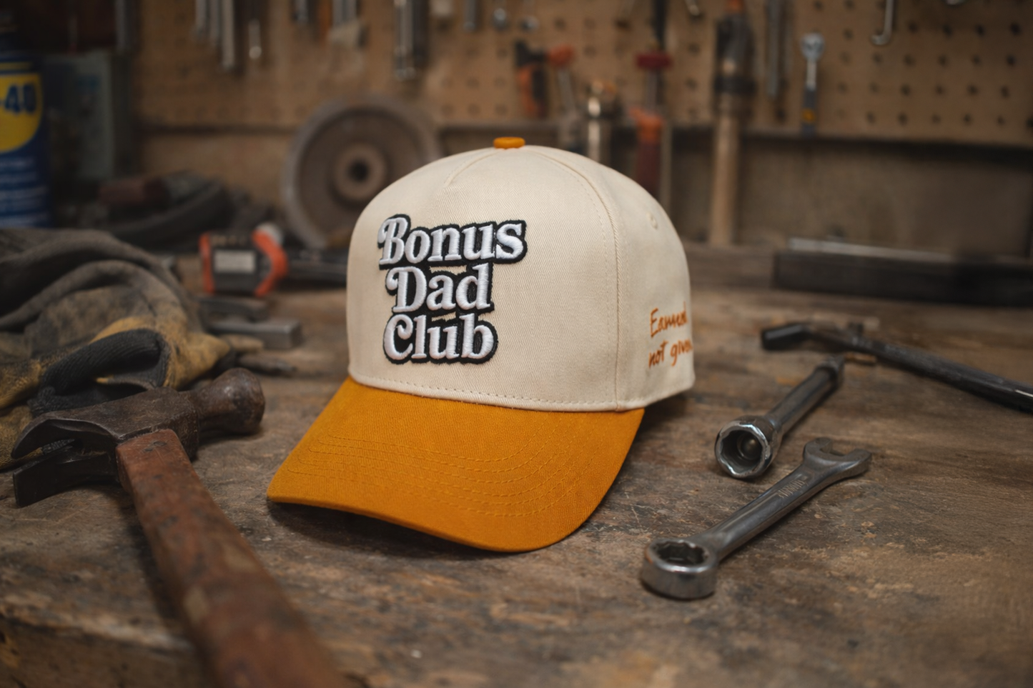 Bonus Dad Club cap, cream & orange