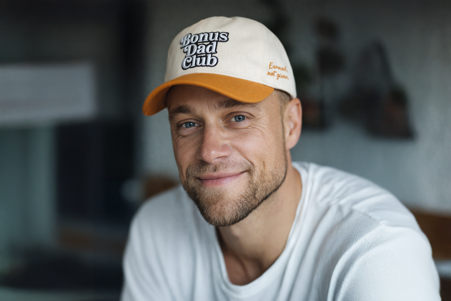 Bonus Dad Club cap, cream & orange